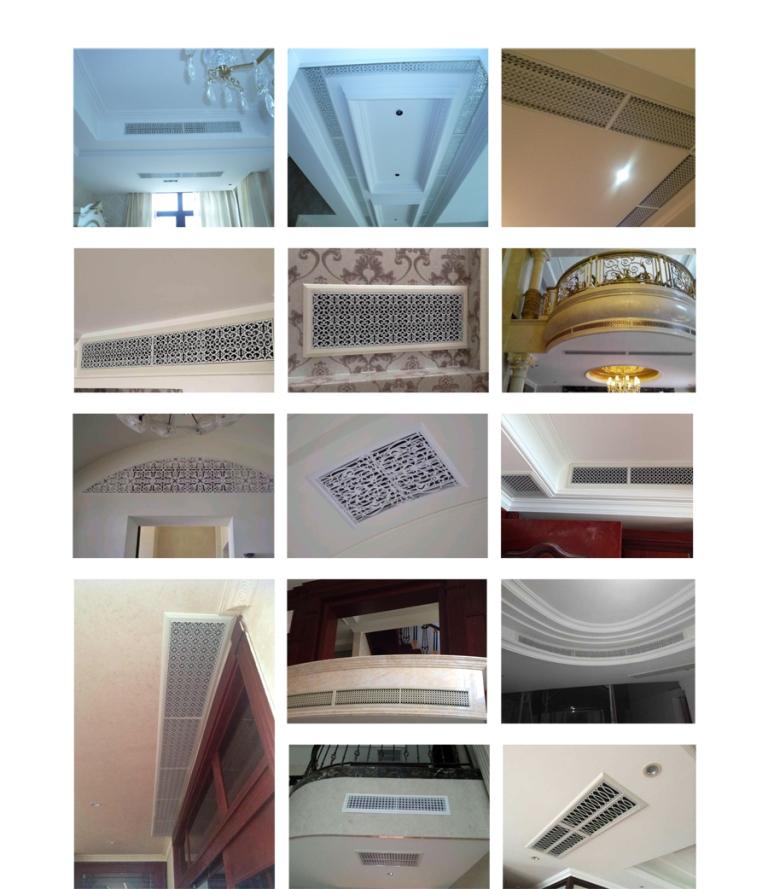 5、散流器,散流器是空調系統中常用的送風口,可根據使用要求制成正方形或長方形,能配合任何天花板的裝修要求。散流器的內芯部分可從外框拆離,方便安裝及清洗。后面可配風口調節閥以控制調整風量。適用于播音室、醫院、劇場、教室、音樂廳、圖書館、游藝廳、劇場休息廳、一般辦公室、商店、旅館、飯店、及體育館等。 6、球形可調風口,球形可調風口是一種噴口型送風口。高速氣流在經過閥體噴口中對指定方向送風,氣流噴射方向可在頂角為35°的圓錐形空間內前后左右方便地調節,氣體流量也可通過閥門開合程度來調節。多用于高大層頂高速送風或局部供冷的場合,如機場候機大廳,室內體育場,賓館廚房等場合。 7、旋流風口,旋流風口送出旋轉射流,具有誘導比大,風速衰減快的特點,在空調通風系統中可用作大風量,大溫差送風以減少風口數量,安裝在天花板或頂棚上,可用于3米以內低空間,也可用二種高度大面積送風,高度甚至可達10米以上。上海天嬌空調設備有限公司是隨著社會發展需要而創立的,專業生產風口,風閥,防火閥,消聲器等中央空調末端產品